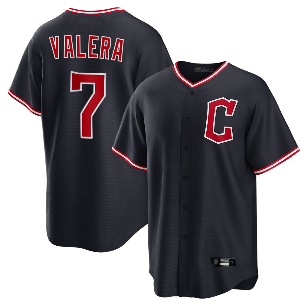 Johmsee C.Guardians #7 George Valera Player Navy Home Game Stitched Jerseys