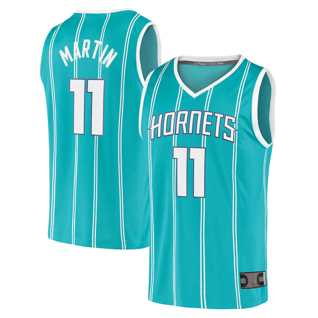 Johmsee C.Hornets #11 Cody Martin  Teal Fast Break Replica Jerseys - Icon Edition