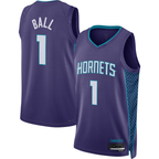 Johmsee C.Hornets #1 LaMelo Ball Jordan Brand Purple Swingman Jerseys - Statement Edition