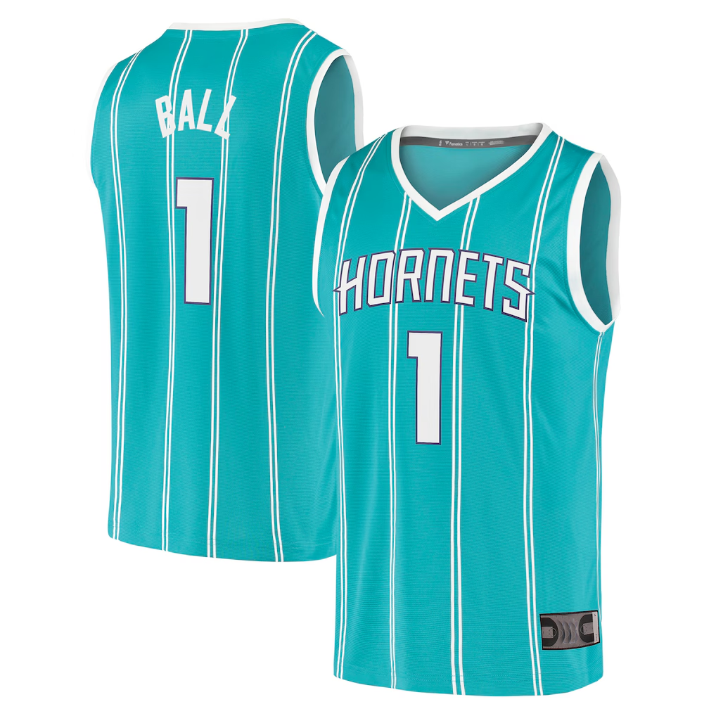 Johmsee C.Hornets #1 LaMelo Ball  Teal Fast Break Replica Jerseys - Icon Edition