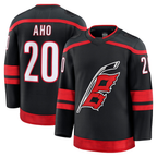 Johmsee C.Hurricanes #20 Sebastian Aho Black Home Premium Stitched Jerseys
