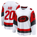 Johmsee C.Hurricanes #20 Sebastian Aho White Away Breakaway Stitched Jerseys