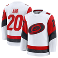 Johmsee C.Hurricanes #20 Sebastian Aho White Away Premium Stitched Jerseys