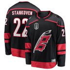 Johmsee C.Hurricanes #22 Logan Stankoven Black 2026 Stanley Cup Final Home Breakaway Stitched Jerseys