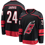 Johmsee C.Hurricanes #24 Seth Jarvis Black Home Breakaway Stitched Jerseys
