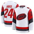 Johmsee C.Hurricanes #24 Seth Jarvis White Away Premium Stitched Jerseys