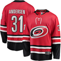 Johmsee C.Hurricanes #31 Frederik Andersen Red Alternate Breakaway Player Stitched Jerseys