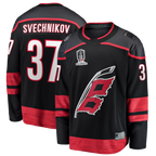 Johmsee C.Hurricanes #37 Andrei Svechnikov Black 2026 Stanley Cup Champions Home Breakaway Stitched Jerseys