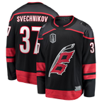Johmsee C.Hurricanes #37 Andrei Svechnikov Black 2026 Stanley Cup Final Home Breakaway Stitched Jerseys