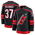 Johmsee C.Hurricanes #37 Andrei Svechnikov Black Home Premium Stitched Jerseys