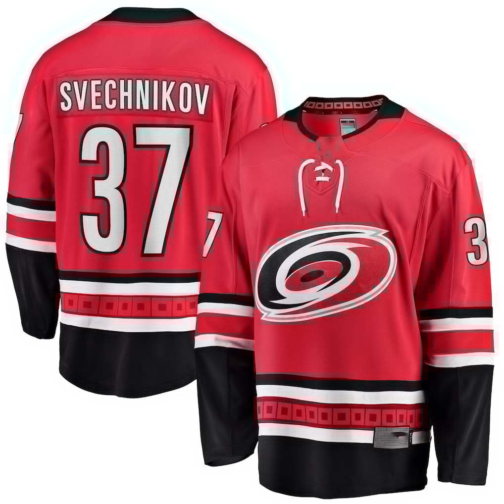 Johmsee C.Hurricanes #37 Andrei Svechnikov Red Alternate Breakaway Player Stitched Jerseys