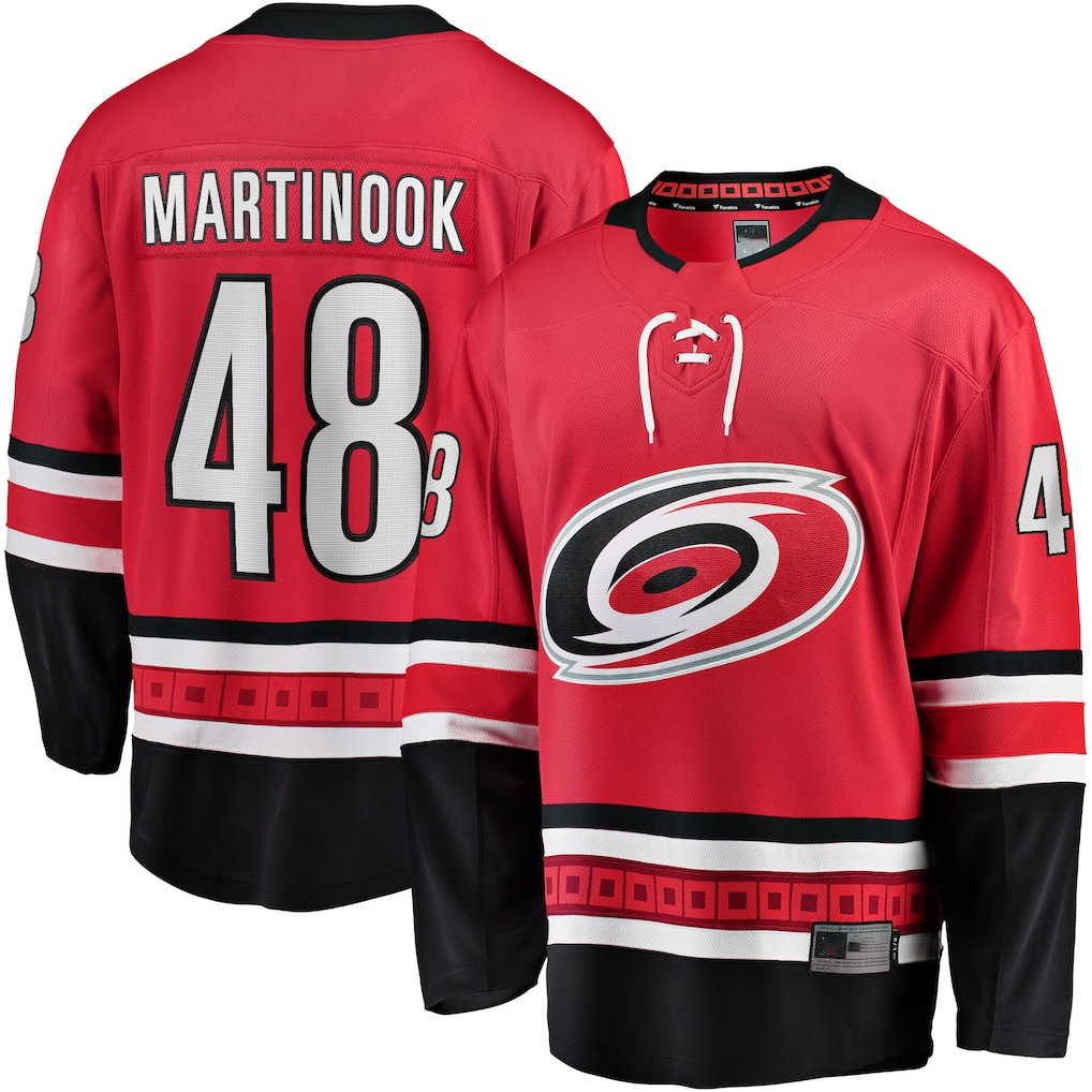 Johmsee C.Hurricanes #48 Jordan Martinook Red Alternate Breakaway Player Stitched Jerseys