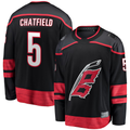 Johmsee C.Hurricanes #5 Jalen Chatfield Black Home Premier Breakaway Player Stitched Jerseys