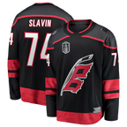 Johmsee C.Hurricanes #74 Jaccob Slavin Black 2026 Stanley Cup Final Home Breakaway Stitched Jerseys