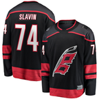Johmsee C.Hurricanes #74 Jaccob Slavin Black Home Breakaway Player Stitched Jerseys