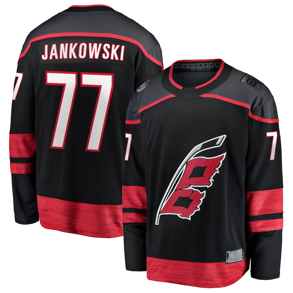 Johmsee C.Hurricanes #77 Mark Jankowski Black Home Breakaway Stitched Jerseys