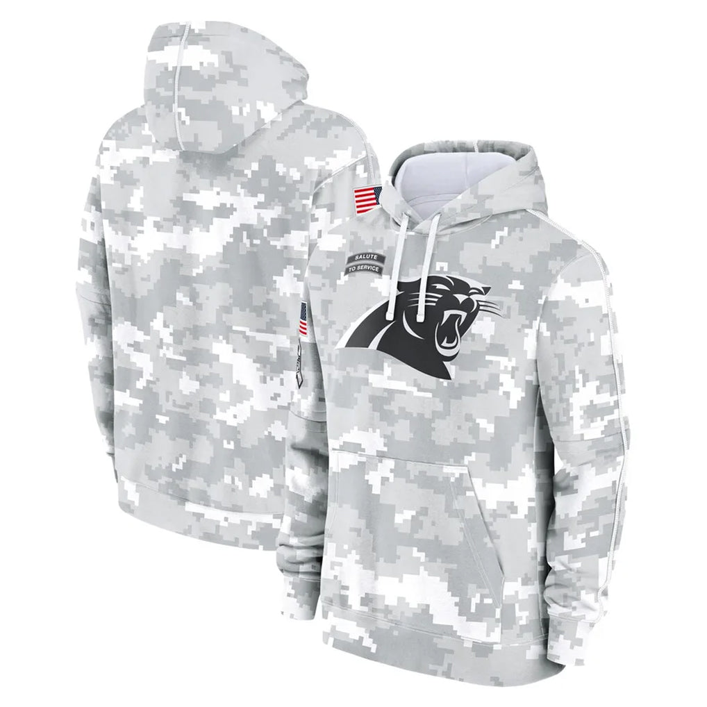 Johmsee C.Panthers Arctic Camo Salute to Service Pullover Hoodies Limited Game Blank Player Stitched Jerseys