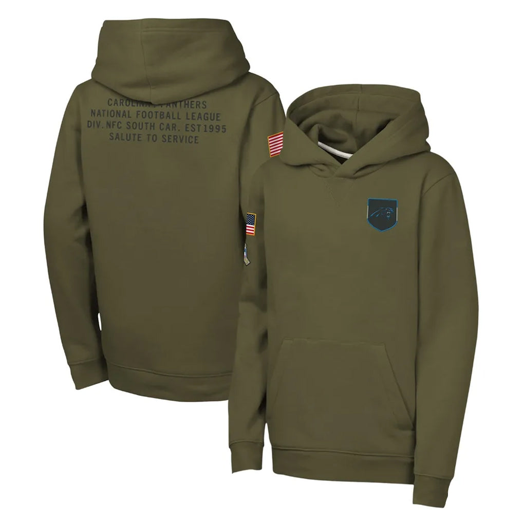 Johmsee C.Panthers Olive Salute to Service Hoodies Game Blank Player Stitched Jerseys