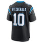 C.Panthers #10 Ryan Fitzgerald Black Team Game Stitched American Football Jerseys