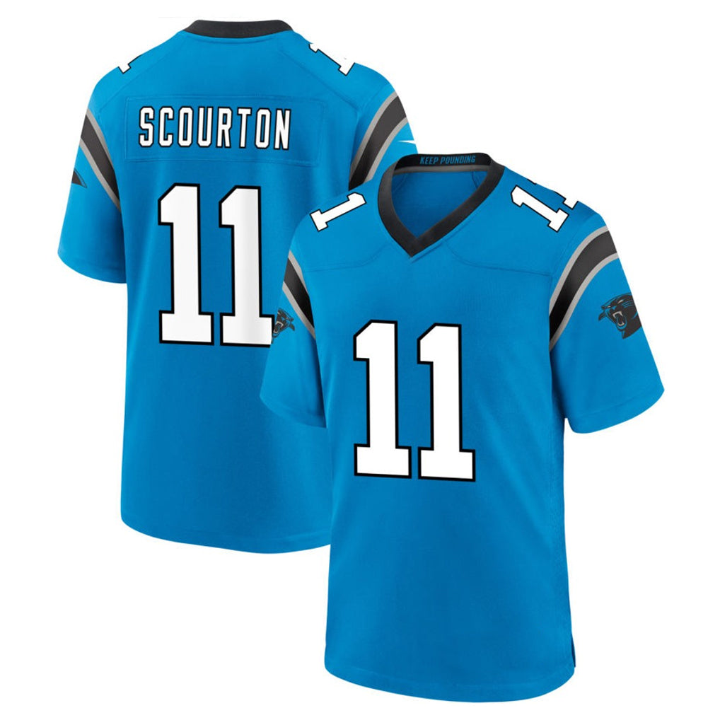 Johmsee C.Panthers #11 Nic Scourton Player Blue Home Game Stitched Jerseys