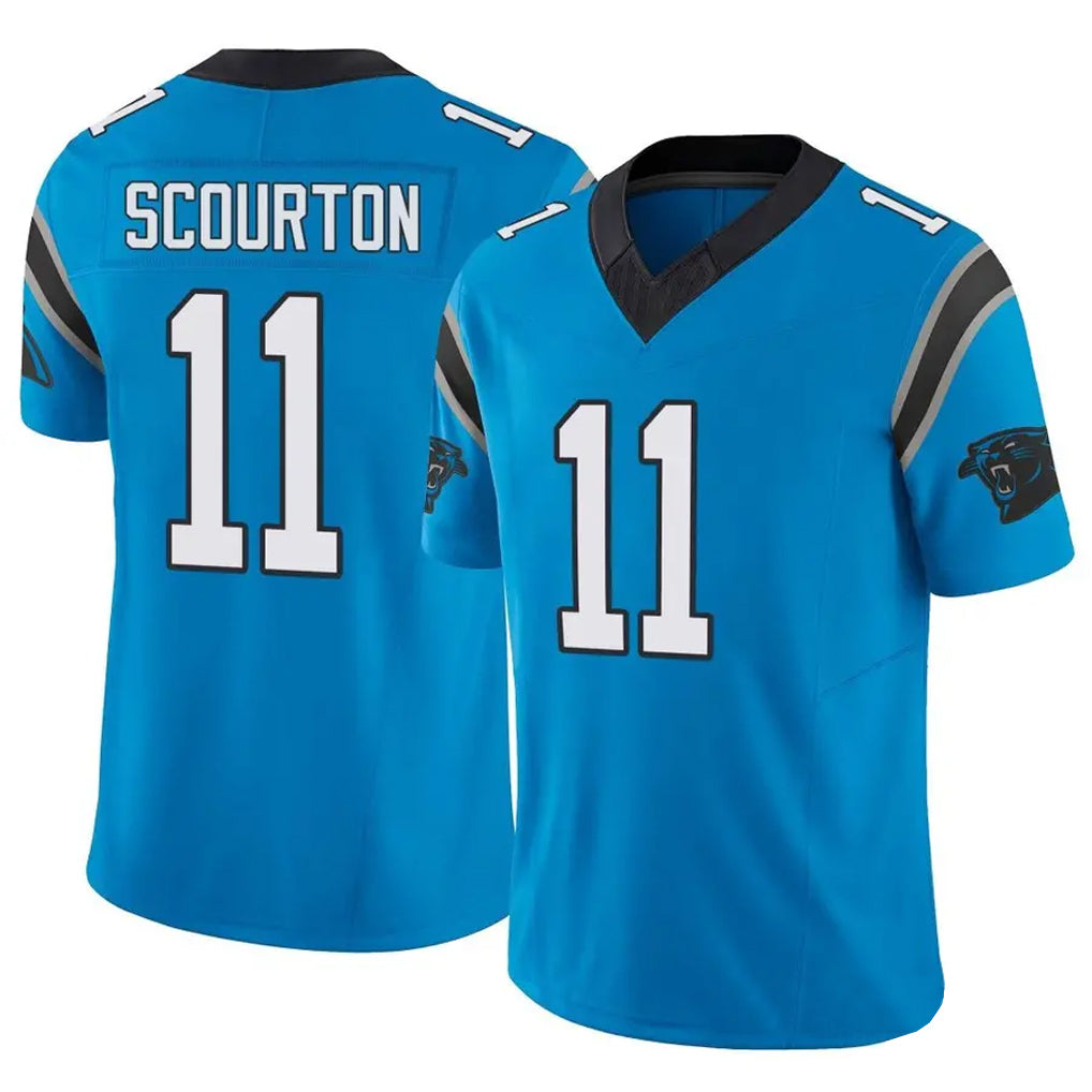 Johmsee C.Panthers #11 Nic Scourton Player Blue Limited Vapor F.U.S.E. Home Game Jerseys
