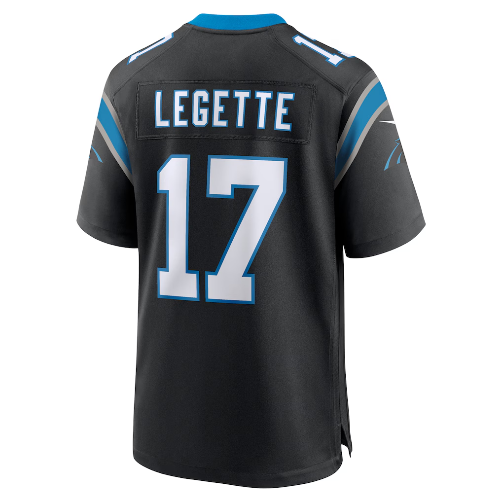 Johmsee C.Panthers #17 Xavier Legette Black Team Game Player Stitched Jerseys