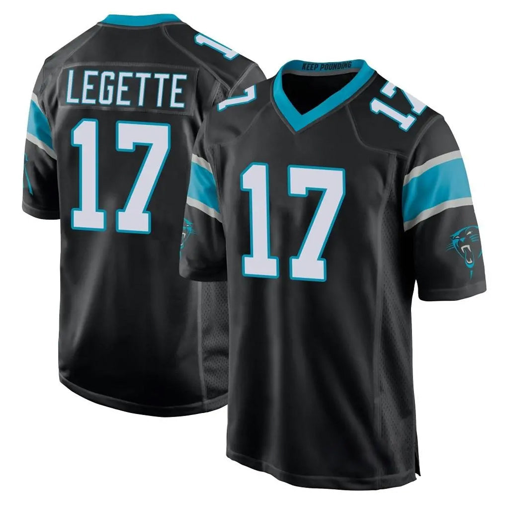 Johmsee C.Panthers #17 Xavier Legette Player Black Game Stitched Jerseys