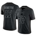 Johmsee C.Panthers #17 Xavier Legette Player Black REFLECTIVE Limited Stitched Jerseys