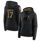Johmsee C.Panthers #17 Xavier Legette Player Black Salute to Service HoodiesStitched  Jerseys
