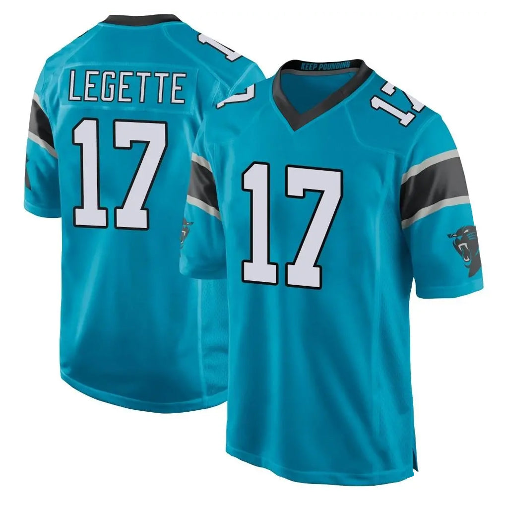 Johmsee C.Panthers #17 Xavier Legette Player Blue Game Stitched Jerseys