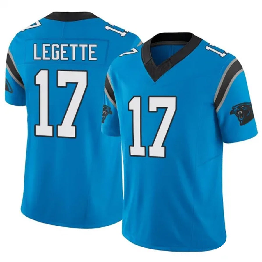 Johmsee C.Panthers #17 Xavier Legette Player Blue Vapor F.U.S.E. Limited Stitched Jerseys