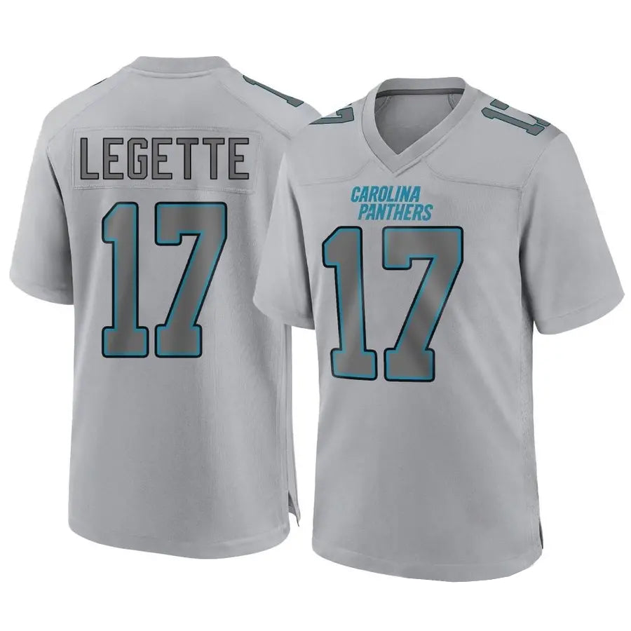 Johmsee C.Panthers #17 Xavier Legette Player Grey Atmosphere Fashion Stitched  Jerseys