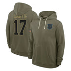 Johmsee C.Panthers #17 Xavier Legette Player Olive Salute to Service Hoodies Game Stitched Jerseys