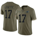 Johmsee C.Panthers #17 Xavier Legette Player Salute To Service Olive Stitched Jerseys