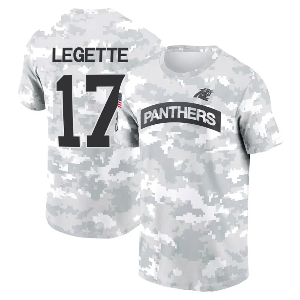 Johmsee C.Panthers #17 Xavier Legette Player Salute to Service Hoodies & T-Shirts Stitched Jerseys
