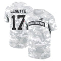 Johmsee C.Panthers #17 Xavier Legette Player Salute to Service Hoodies & T-Shirts Stitched Jerseys
