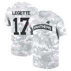 Johmsee C.Panthers #17 Xavier Legette Player Salute to Service Hoodies & T-Shirts Stitched Jerseys