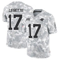 Johmsee C.Panthers #17 Xavier Legette Player Salute to Service Limited Arctic Camo Stitched Jerseys