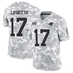 Johmsee C.Panthers #17 Xavier Legette Player Salute to Service Limited Arctic Camo Stitched Jerseys