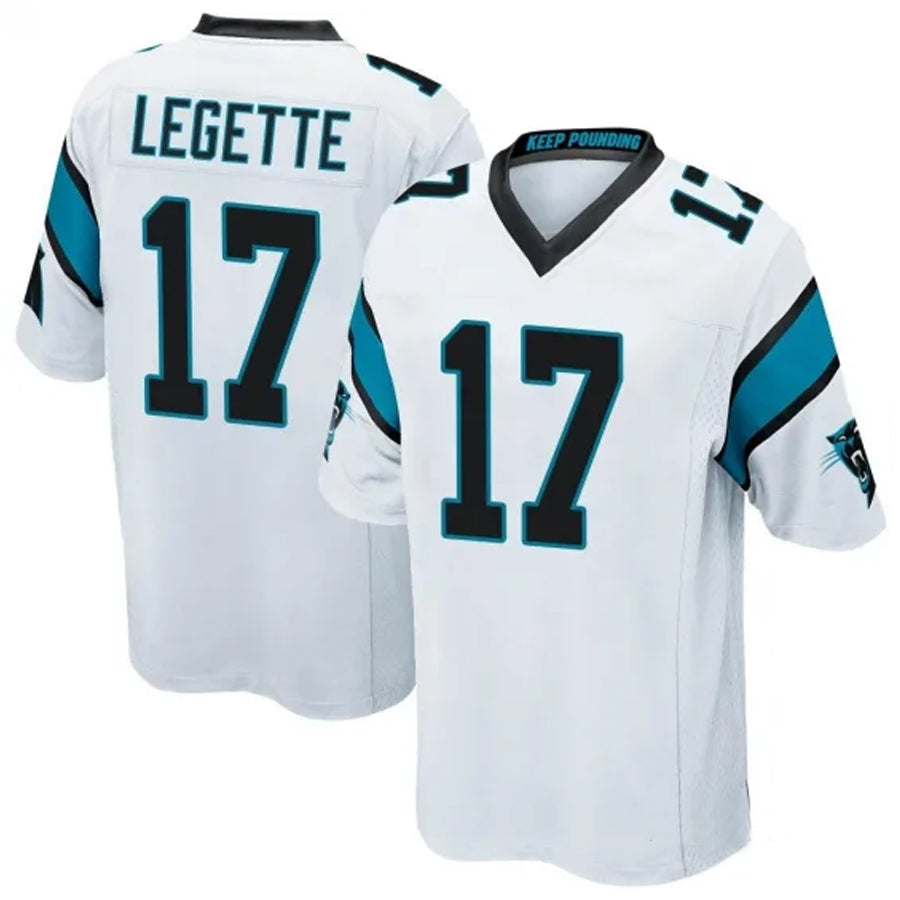 Johmsee C.Panthers #17 Xavier Legette Player White Home Game Stitched Jerseys