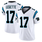 Johmsee C.Panthers #17 Xavier Legette Player White Vapor F.U.S.E. Limited Home Game Stitched Jerseys
