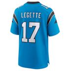 Johmsee C.Panthers #17 Xavier Legette Blue Player Jersey American Stitched Game Jersey