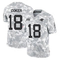 Johmsee C.Panthers #18 Jalen Coker Player Arctic Camo Salute to Service Limited Game Stitched Jerseys