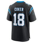 Johmsee C.Panthers #18 Jalen Coker Player Black Home Game Stitched Jerseys