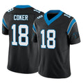 Johmsee C.Panthers #18 Jalen Coker Player Black Vapor F.U.S.E. Limited Home Game Stitched Jerseys