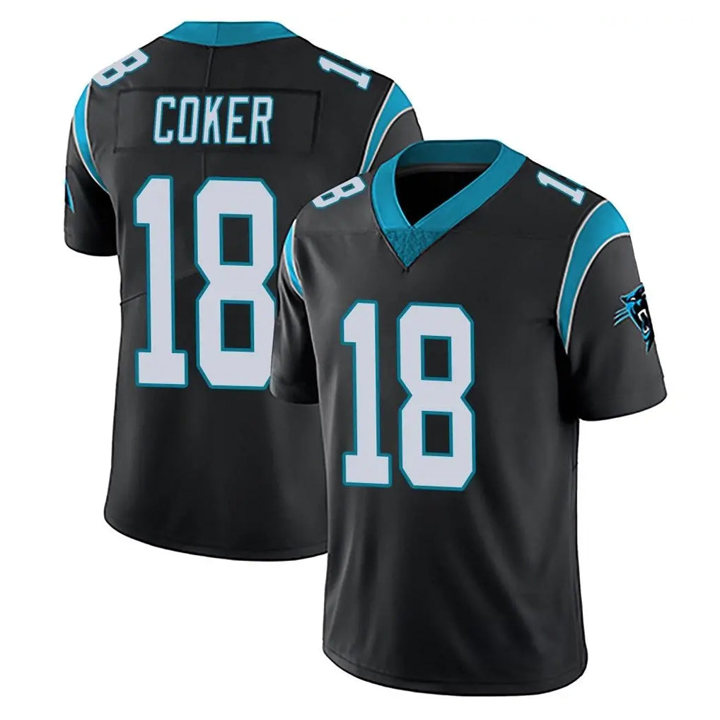 Johmsee C.Panthers #18 Jalen Coker Player Black Vapor Untouchable Limited Game Stitched Jerseys