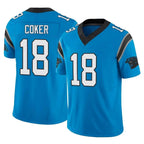 Johmsee C.Panthers #18 Jalen Coker Player Blue Vapor F.U.S.E. Limited Home Game Stitched Jerseys
