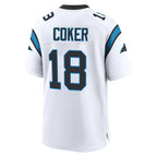 Johmsee C.Panthers #18 Jalen Coker Player White Home Game Stitched Jerseys
