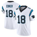 Johmsee C.Panthers #18 Jalen Coker Player White Vapor F.U.S.E. Limited Home Game Stitched Jerseys