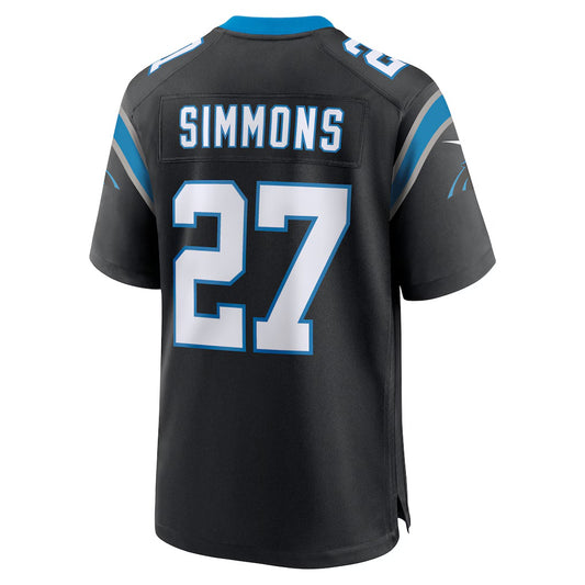 C.Panthers #27 Isaiah Simmons Black Team Game Stitched American Football Jerseys